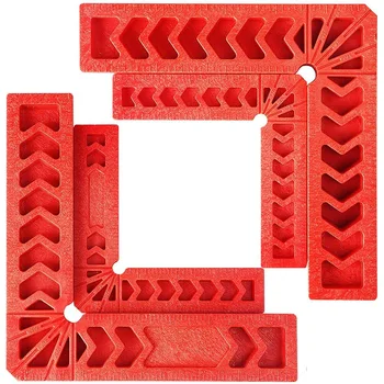 

4 PCS 4 Inch 6 Inch 90 Degree Positioning Squares, Right Angle Clamps Woodworking Carpenter Corner Clamping Square Tool
