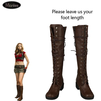 

Jumanji: Welcome To The Jungle Cospaly Ruby Roundhouse Costume Boots Only Shoes High Knee Leather Halloween Adult Custom Girl