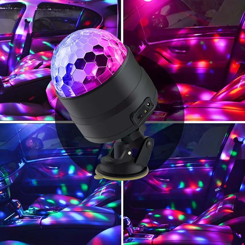 

Car Interior Atmosphere Star DJ Light With Usb Rgb Led Flashing Lights Rotation Ambient Lamp Auto Backlight For Kia Mazda Lada