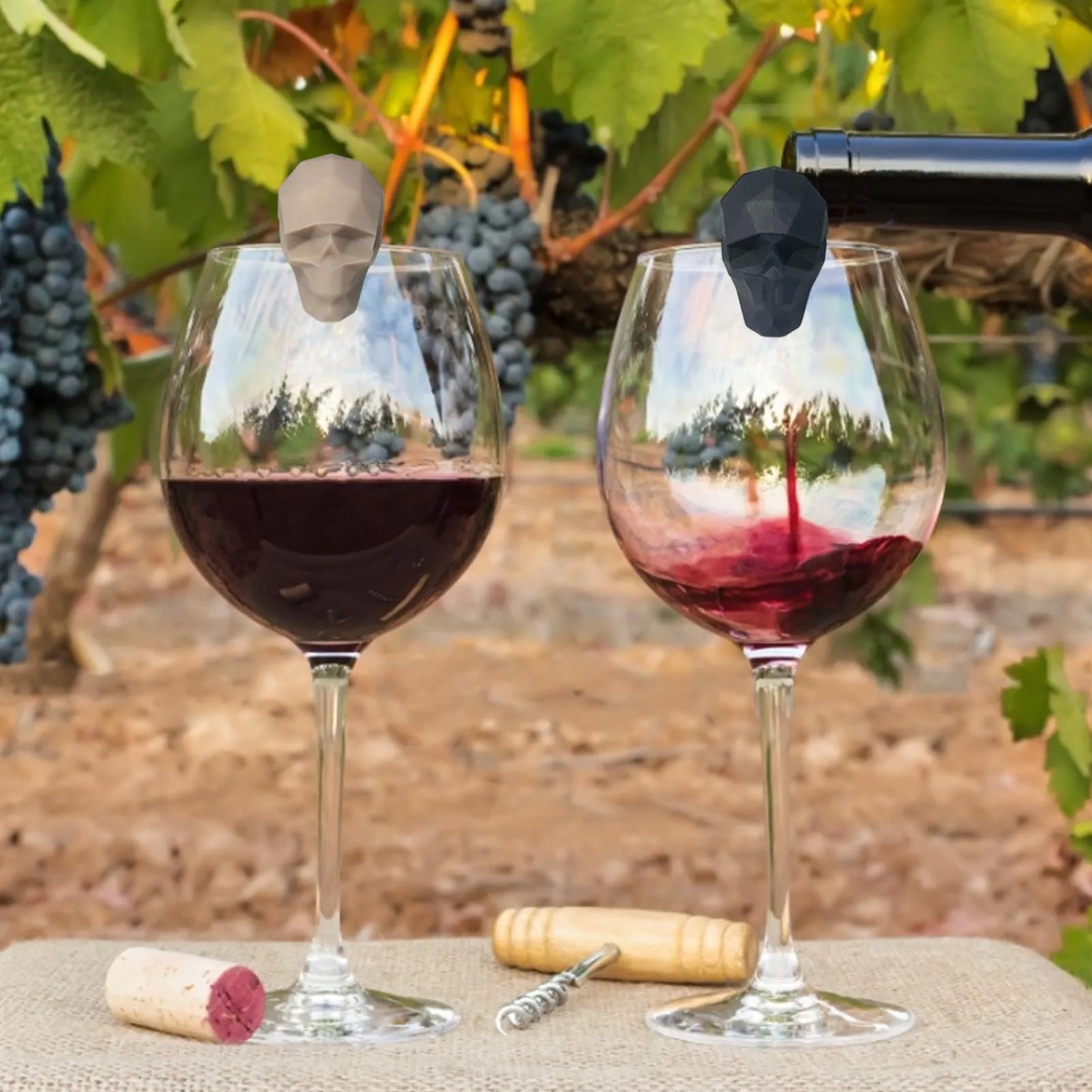 6pcs SShape Silicone Wine Glass Marker Buffet Identifier Sucker Mark Wine Glass Label Supplies Colorful Charms