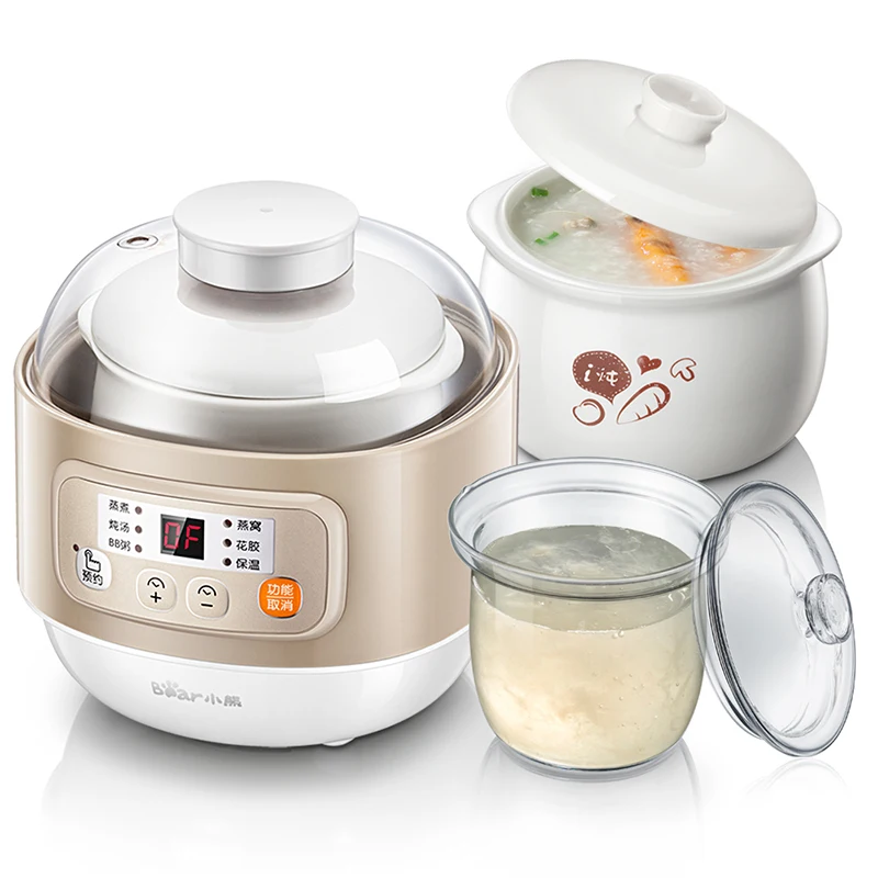 

Bear Electric Cookers Ceramic Stew Pot Fully Automatic Baby Bird's Nest Porridge Double Liner Timing