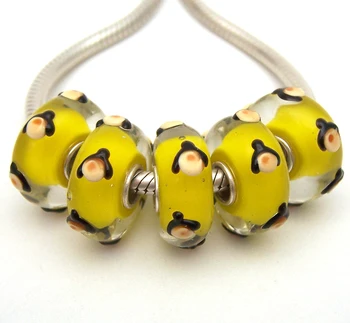 

JGWG2521 5X 100% Authenticity S925 Sterling Silver Beads Murano Glass beads Fit European Charms Bracelet diy jewelry Lampwork
