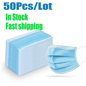 

50Pcs/200pcs Disposable Nonwove 3 Layer Ply Filter mouth Face filter safe Breathable dustproof Protective