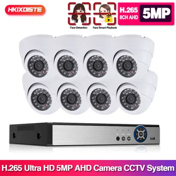 

H.265 8CH CCTV System 5.0MP TVI AHD Camera Metal Outdoor Waterproof Dome Camera Home CCTV Security System Surveillance Kit Face
