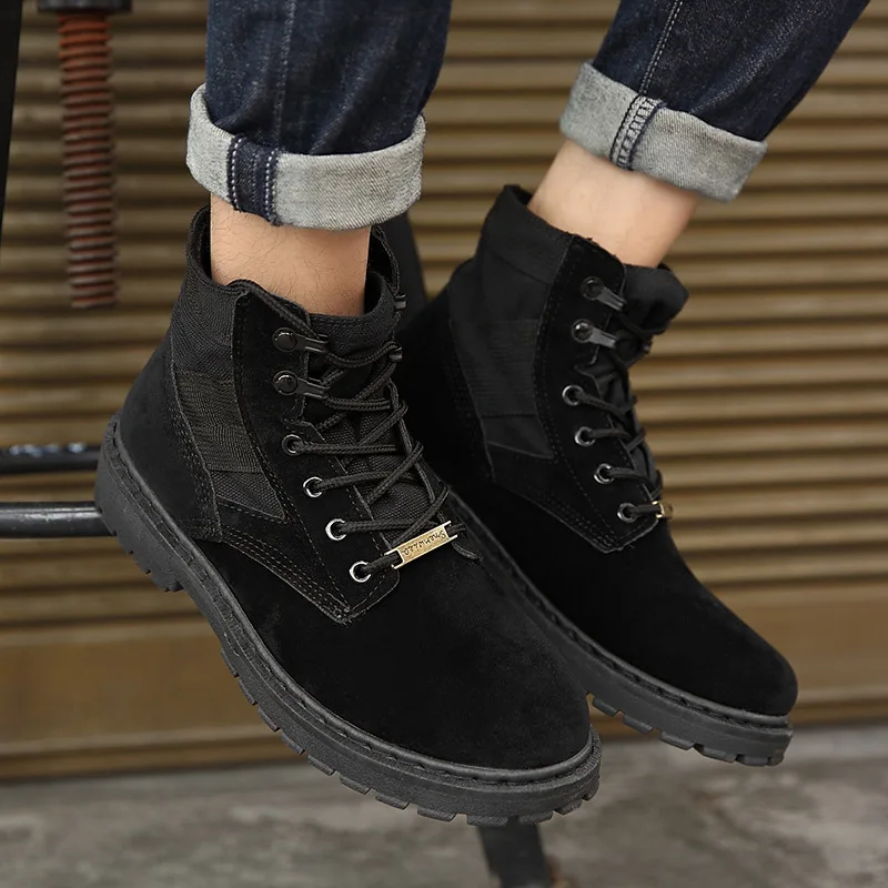 

Men Shoes2018 New Style Martin Boots Leather Boot Hight-top England Wolf Warriors Star Celebrity Style Boots