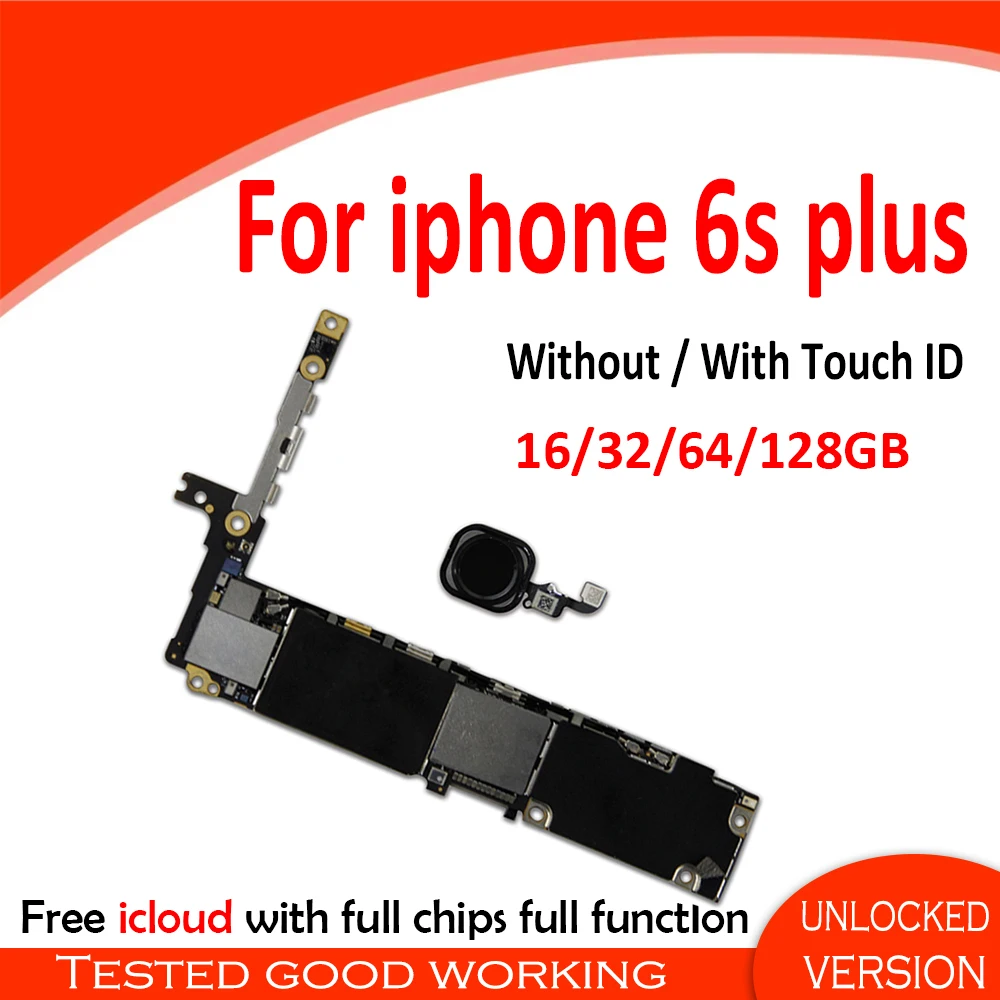Для iPhone 6S Plus материнская плата с/без Touch ID 100% разблокированная без обновления 16 ГБ