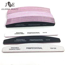 75 개/몫 100/180 블랙 화이트 그레이 다이아몬드 네일 파일 매니큐어 페디큐어 버퍼 네일 아트 uv 젤 폴란드어 도구 시스템 제거(China)