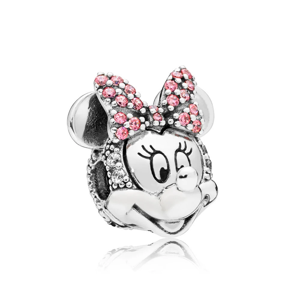 NEW 925 Sterling Silver Rose Gold Shimmering Portrait Clip Charm Collocation Bracelet Fit DIY Girl Original Jewelry - Цвет: 10