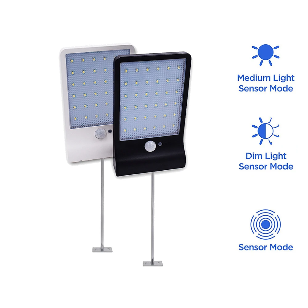 

Metal poles Remote 48 LED Solar Power PIR Infrared Motion Sensor Wall Lamp Energy Saving Waterproof Outdoor Garden Street Securi