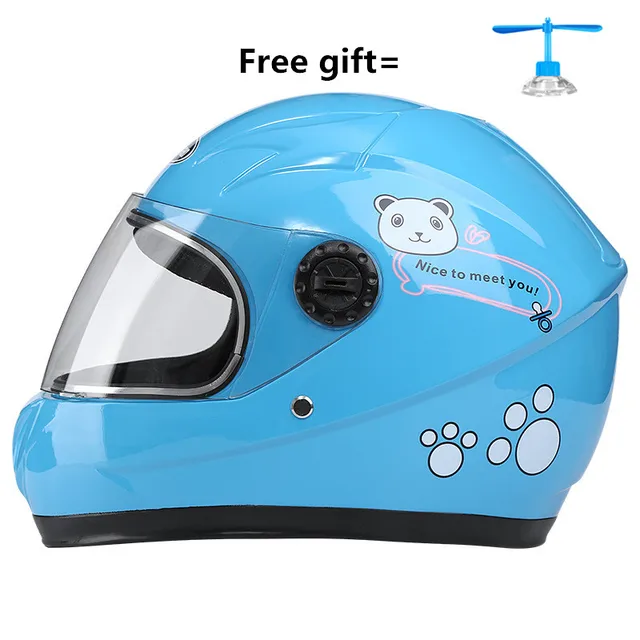 50 to 54 Cm Motorcycle Scooter Cute personality Kid Child Helmet 6-10 Years Children Red Yellow Blue Safty Moto Bicycle Helmets Blue