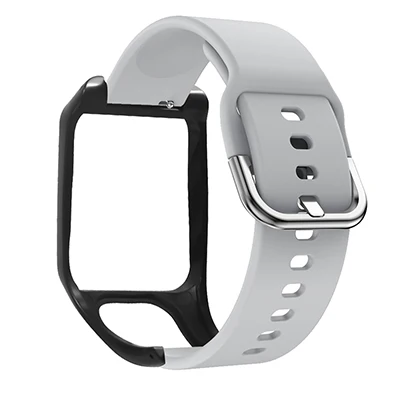 Gray Black Hangrui силиконовый ремешок на запястье для TomTom Runner 2 3 Spark Adventurer мягкий браслет для часов ремень браслет для TomTom Runner3 Runner2 - Цвет: Gray Black