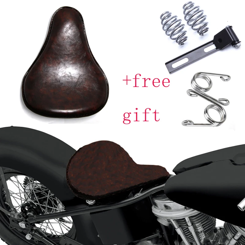 Set Aged Retro Leather Motorcycle Spring Solo Driver Seat For Harley Honda Shadow Vt750 Vt600 Vt125 Bobber Chopper Custom Aliexpress