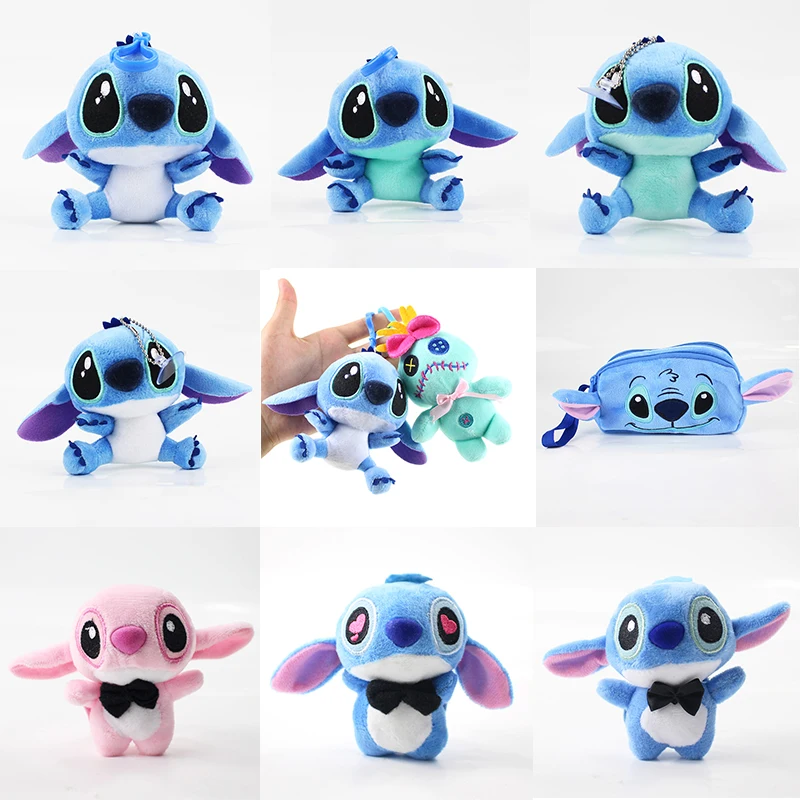 8 12cm Lilo and Stitch Plush Keychains Stitch Lilo Scrump Soft Stuffed