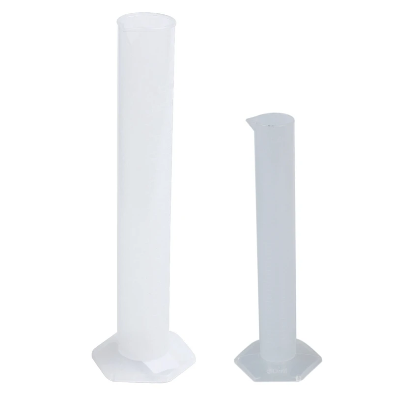 

1 Pcs Chemistry Set Measuring Tool Plastic Graduated Cylinder 100ML & 1 Pcs 50 Ml Transparent Plastic Graduated Tube