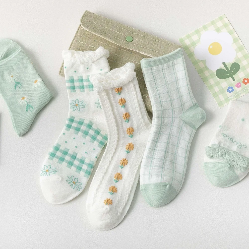 Spring and summer socks female fashion  tide Korea Dongdaemun fruit socks in tube socks cotton socks personality student socks