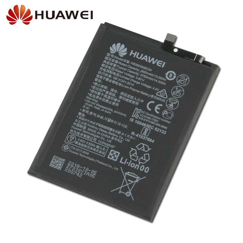 Оригинальная сменная батарея HB386589ECW для huawei Honor 8X P10 plus VKY-AL00 Nova3 Honor Play Nova 4 аутентичная батарея 1150 мАч