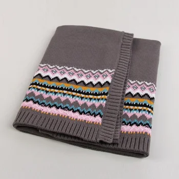 

100% Cotton Knitted Blanket Baby Newborn Swaddle Knit Blanket Soft Toddler Infant Bedding Quilt Stroller Kids Bath Towel 72x85cm