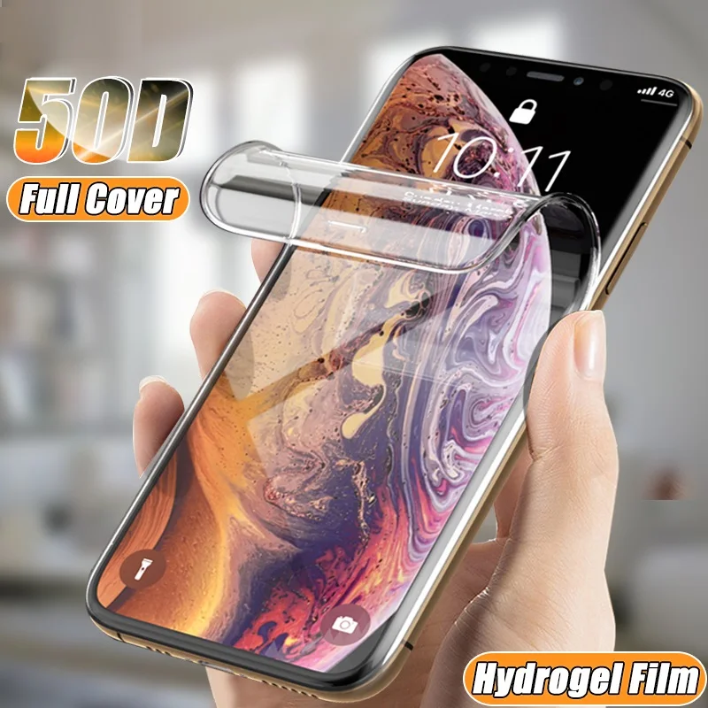 

HD Full Cover Film For iPhone 11 12 13 Pro XS Max X XR 13 mini Screen Protector For iPhone 8 7 6 6S Plus Hydrogel Film Not Glass