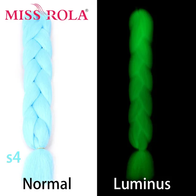 Miss Rola Synthetic Support Wholesale 100g 24 Inch Jumbo BraidsPink Green Yellow High Temperature Fiber Ombre Hair Extensions S4