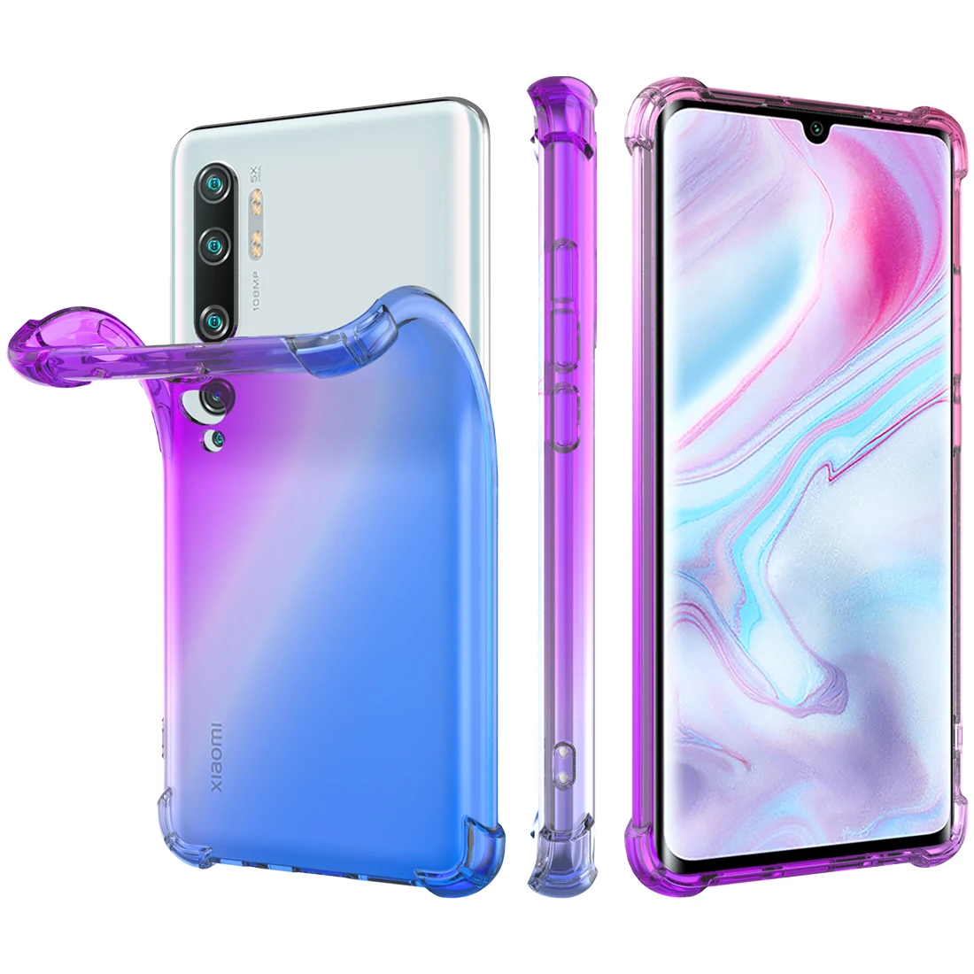 Чехол для Xiaomi Mi CC9 Pro мягкий силиконовый чехол из ТПУ с градиентом и защитой от