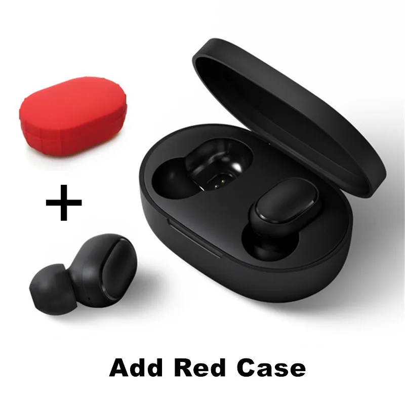 Оригинальные наушники Xiao mi AirDots Bluetooth 5,0 Youth Edition mi True беспроводные наушники-вкладыши Bluetooth 5,0 TWS Air Dots гарнитура - Цвет: Redmi Red Case
