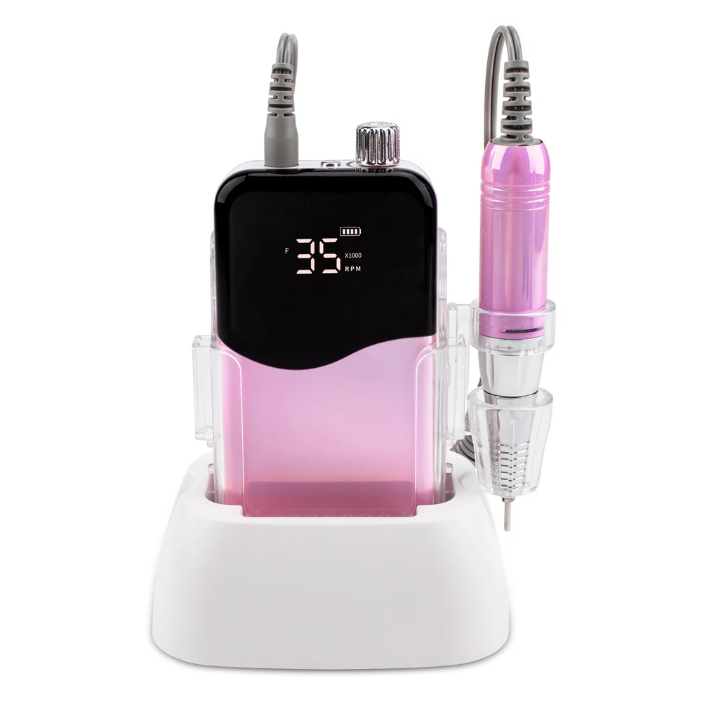 Professional Electric Manicure Nail Drill Machine 35000RPM Portable Rechargeable Cordless Efile For Acrylic Gel Nails Home Salon 2