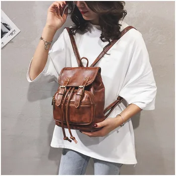 

PU Leather Women Black Backpack Fashion Black School Bags Multi-Function Luxury Shoulder Bag Messgner Bags Mochila Feminina