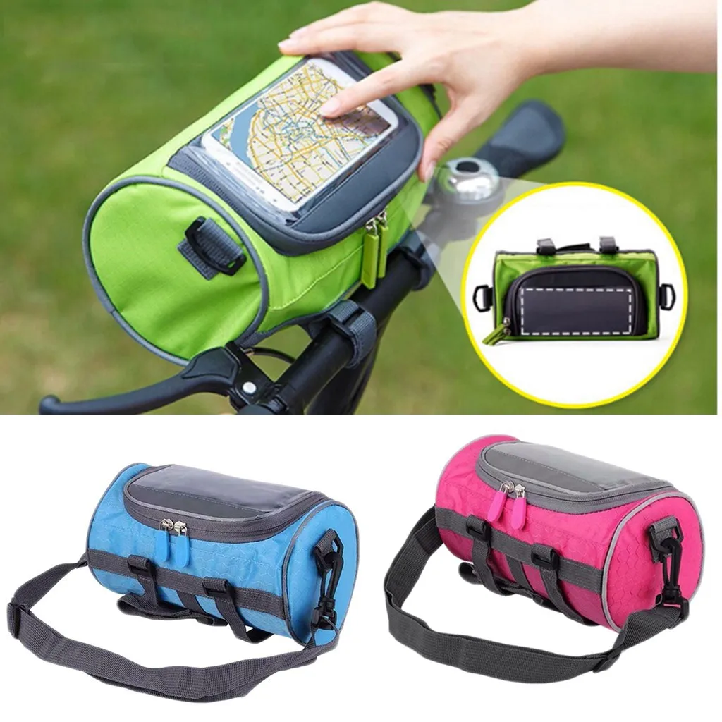 Многофункциональная сумка на руль велосипеда для путешествий на открытом воздухе, водонепроницаемая сумка для мобильного телефона с сенсорным экраном