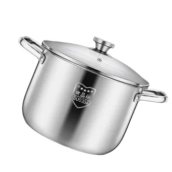 

Thick Stock Pot Stainless Steel Stockpot Multifunction Soup Pot Durable Steamed Pot Cookware Pot for Home Kitchen Cooking Restur