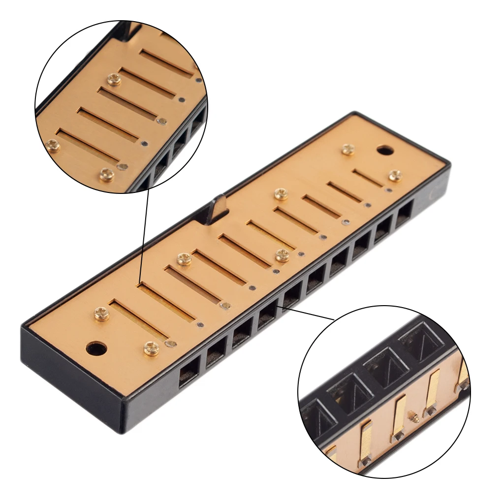 10 Hole Harmonica Comb With Reeds Set C Key For All Styles Of Music Harmonica Part Woodwind Instruments