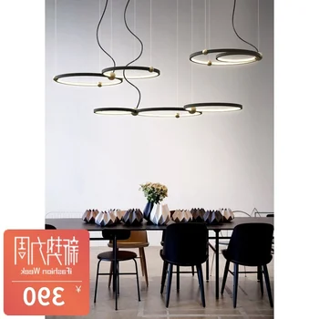 

Postmodern Nordic Led Circle Pendant Light Dining-room Bar Corridor Study Single-head Bed Kitchen Hanging Lamp deco chambre