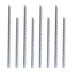 Règles de mesure de dessin, 8 pièces, pour étudiants portables (Transparent) 