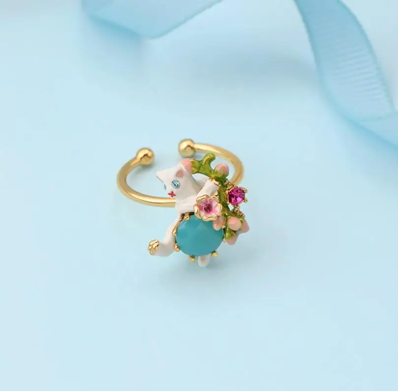 CSxjd эмалированная глазурь изысканное симпатичное кольцо для кошек - Цвет основного камня: ring 02