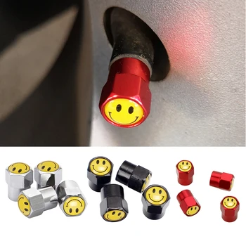 

Car Styling Smile Logo Car Wheel Tire Valve Caps Stem Air Cover Fit For Toyota Bmw E60 Peugeot 307 Opel VW Golf 4 Mini Cooper