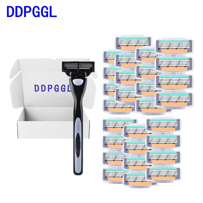 

DDPGGL 1pcs Holder 28pcs Blades 4 Layers Blade Shaver for Men Replaceable Blade Gentle Care Travel Package Effectively Clean