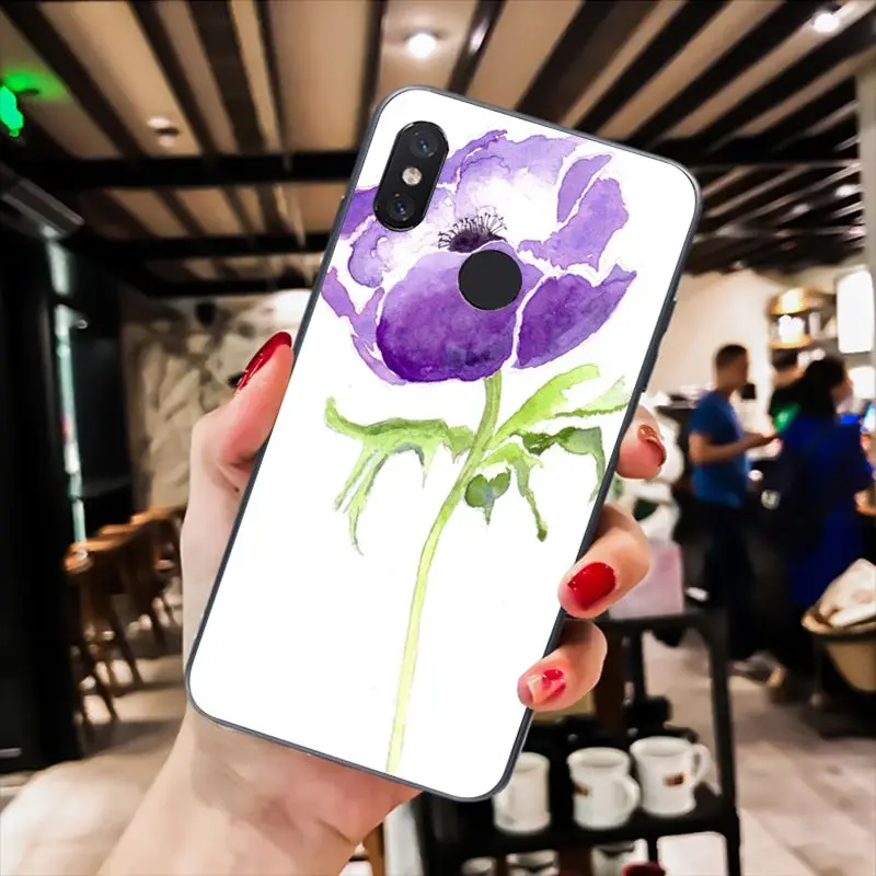 Watercolor flower Dandelion Lotus lavender Purple Pink