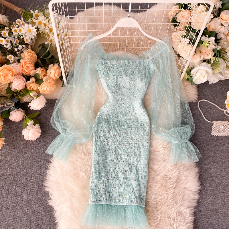 2020 Vestidos Mujer французская девушка супер милое сказочное Марлевое социалитовое
