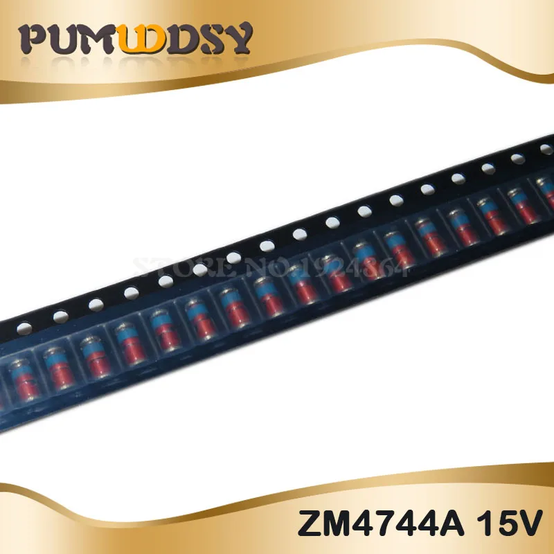 20 шт./лот 1 Вт 6,2 V-47 V 7,5 V 8,2 V 9,1 V 12V 15V 16V 22V 24V 30V 33V 39V 43 в светодиод LL41 SMD зенеровский диод ZM4735A-ZM4756A ZM47 серия - Цвет: ZM4744A 15V