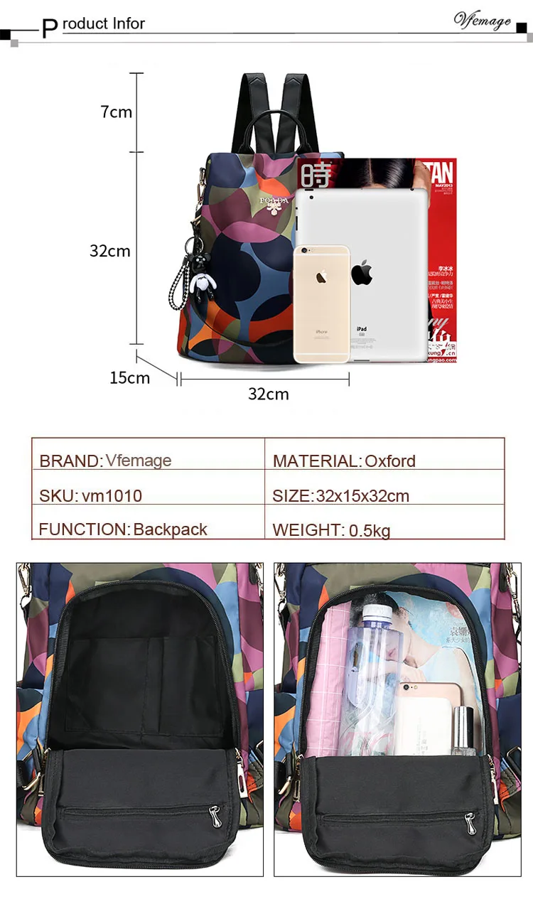 Новый женский рюкзак Оксфорд Multifuction Bagpack повседневное Anti Theft рюкзак для подростка обувь девочек школьный 2019 Sac Dos mochila
