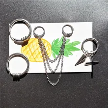 4 шт./компл. Bangtan ДНК V Ким тэ Хен Титан в форме Креста из нержавеющей стали, серьги с кисточками Корейская Ювелирная повязка на голову для Для мужчин и Для женщин