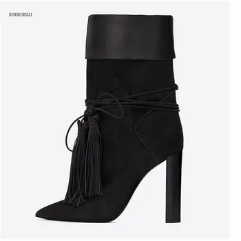 

New pattern Women's Boots Fashion boots Woman short boots High Quality sexy Internet celebrity 12cm Thick heel 3-13 14 BBZAI