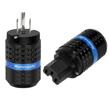 

Monosaudio M102R/F102R Red Pure Copper Rhodium Plated US Power cord plug American Power Connector For audio Power Cable