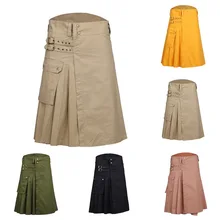 MJARTORIA шотландские мужские однотонные классические ретро традиционные клетчатые средневековые карго индивидуальные шотландские килты клетчатые узоры юбки