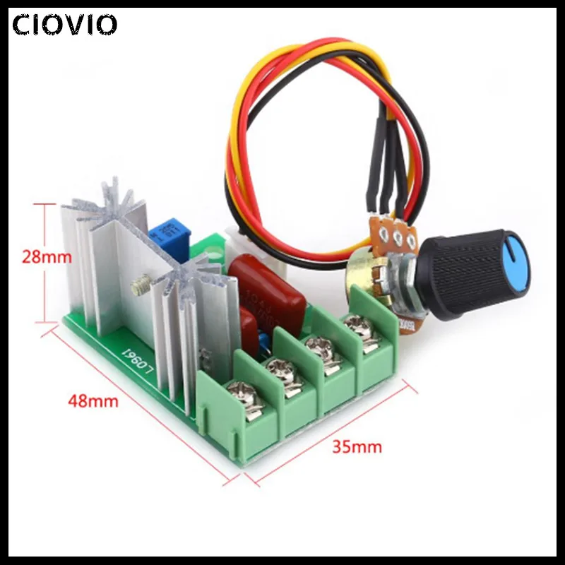 418 CIOVIO 10PCS AC 220V 2000W High Power SCR Voltage Regulator Dimming Dimmers Motor Speed Controller Governor Module Potentiometer