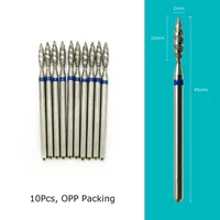 HYTOOS 10Pcs Tornado Flame Nail Drill Bits Diamond Cutters for Manicure Cuticle Clean Burr Diamond Mill Nails Accessories Tool 2