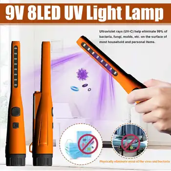

LED 9V Handheld UV Disinfection Light Home Portable Germicidal Strong Ultraviolet Sterilize Lamp Bactericidal Stick