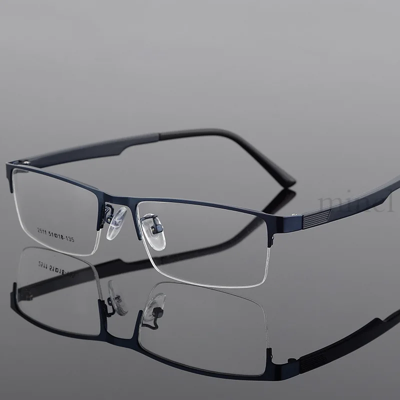 Очки для чтения из титанового сплава, мужские полуоправы, квадратные глаз, стекло, очки при близорукости оправы и очки NX - Цвет оправы: tea