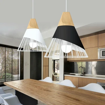 

1 Pcs Nordic Style Iron Pendant Light Lampshade Chandelier E26/27 For Kitchen Bar Modern Hanging Light