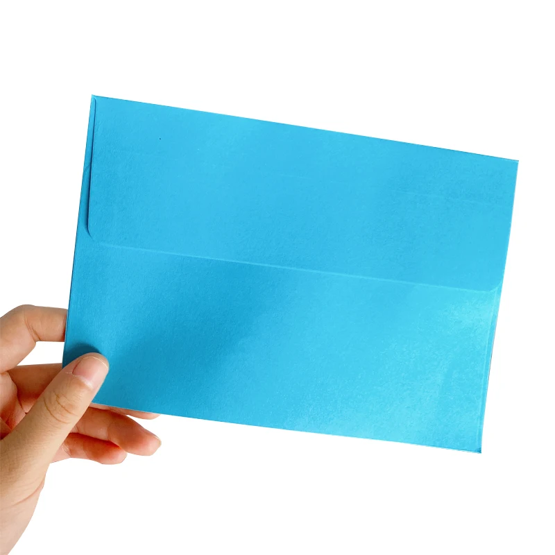 Blue 10 шт./упак. широко открытым носком однотонные Цвет для вечерние и свадебные туфли в западном стиле конверт для приглашения подарок Бумага конверты с окошком - Цвет: Blue
