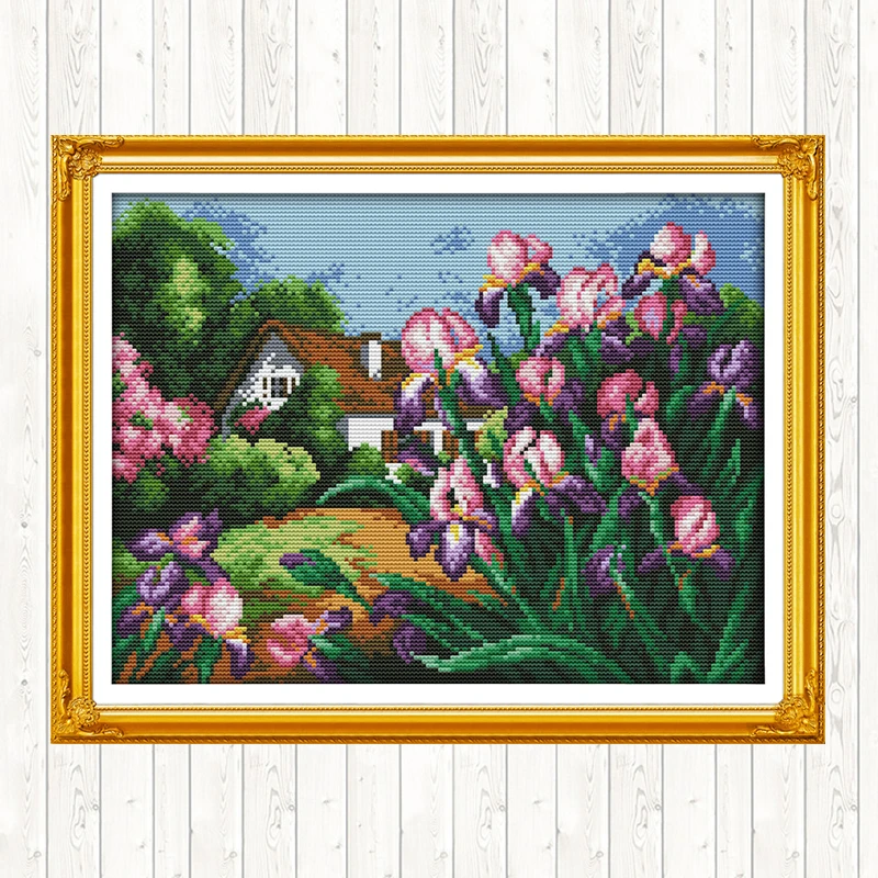 

Tulip Home Handmade Cross Stitch Embroidery Kit 14CT 11CT Counted Stamped DIY Needlework Crafts DMC Cotton Thread Printed Canvas